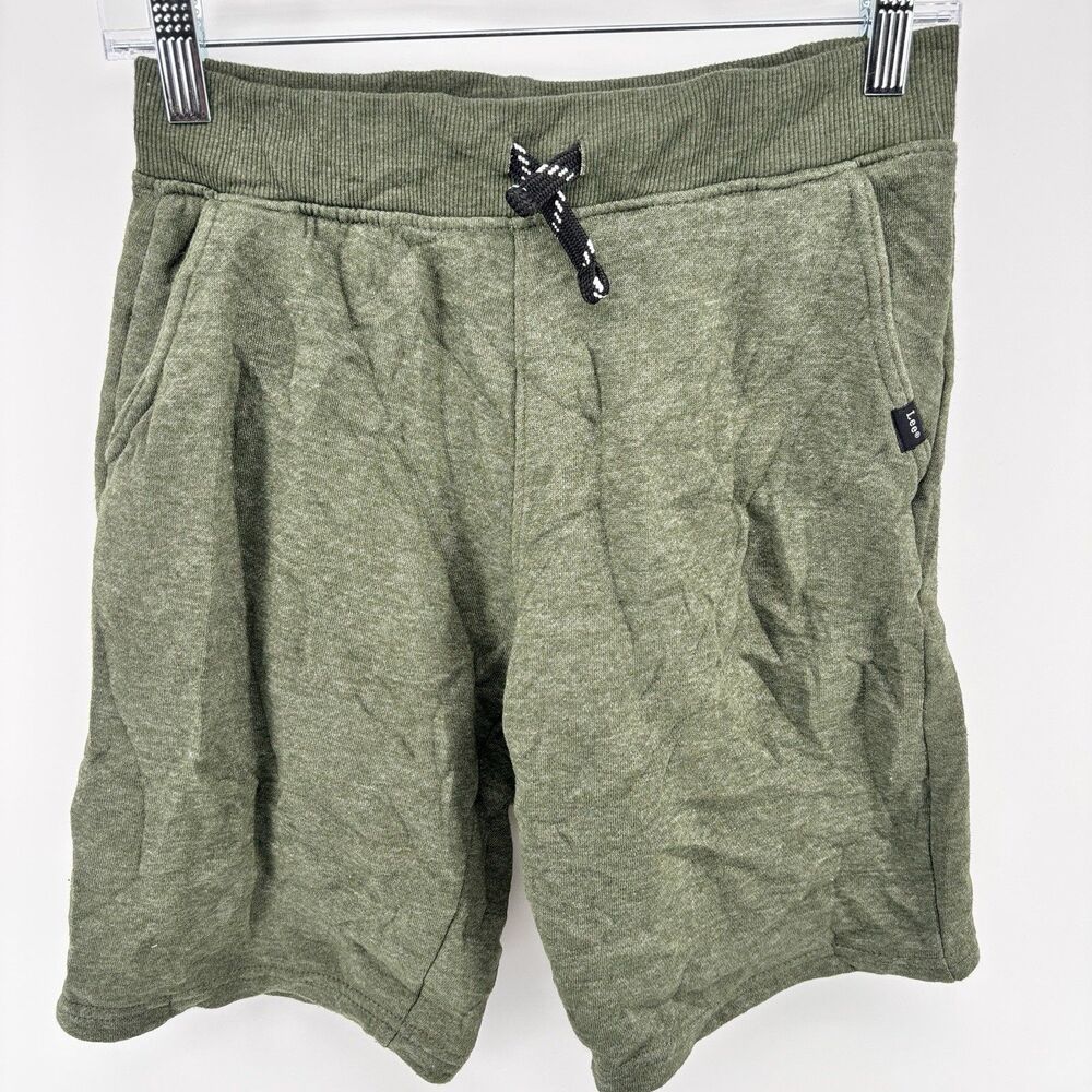 Lee Boys Green Heather Fleece Pull On Athletic Shorts Size L 14/16 Pocket